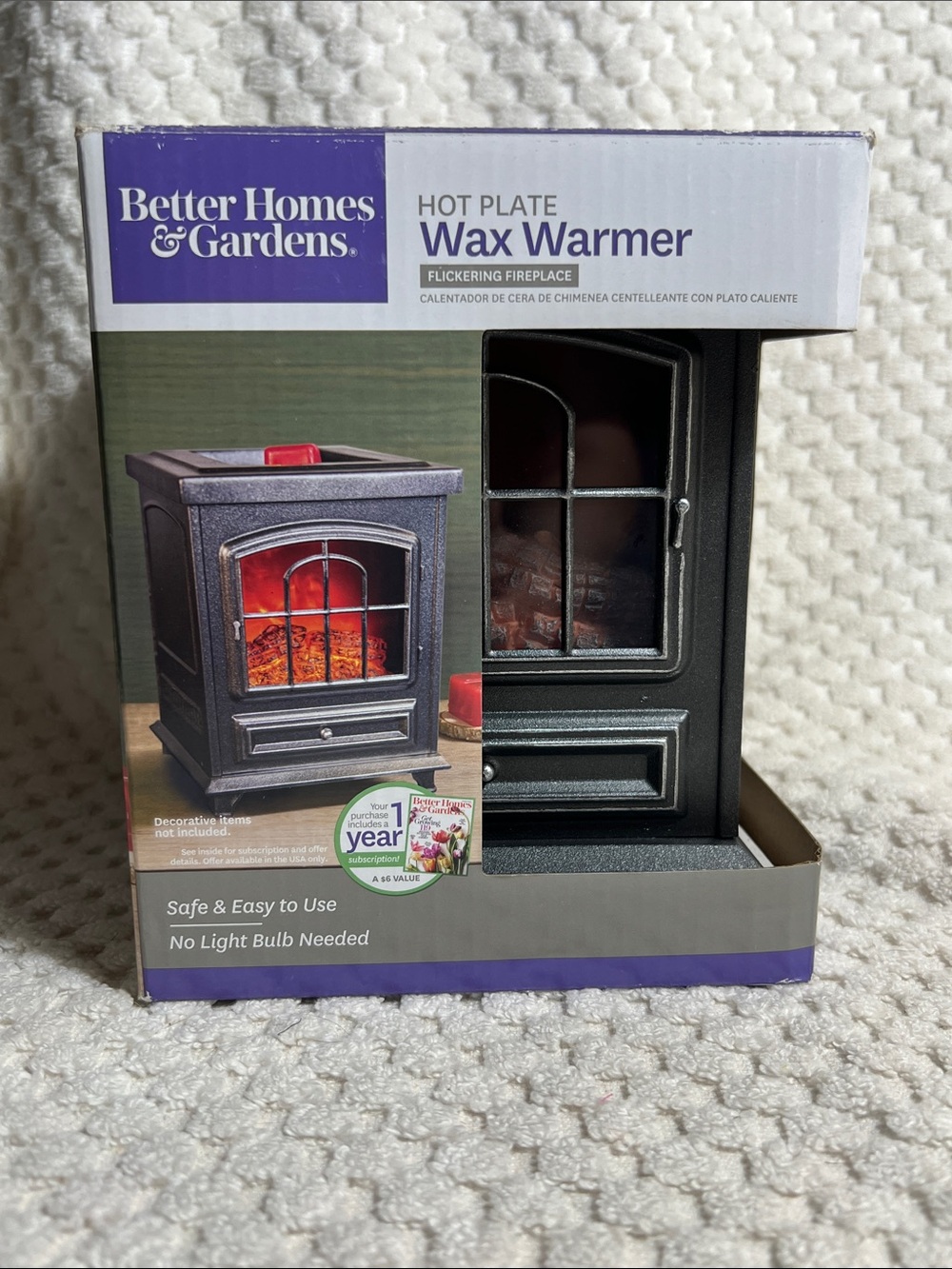 Better Homes And Gardens Black Hot Plate Wax Warmer - Flickering Fireplace